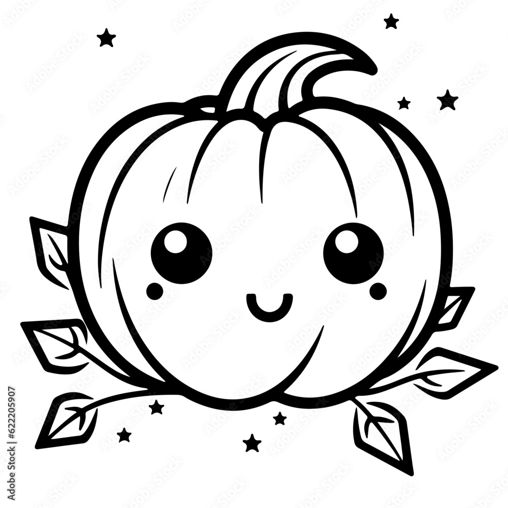 Obraz premium Halloween, ghost,pumpkin,outline vector illustration