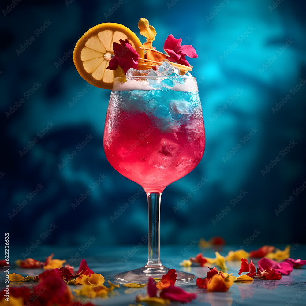 cocktail with summer vibe background