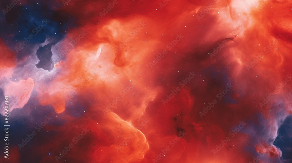 Abstract background with red space nebula