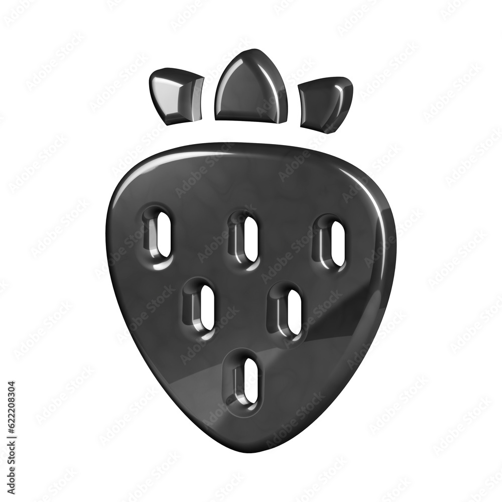 This is a beautifully designed 3D strawberry icon with a beautiful metallic texture. This is a beautifully designed 3D strawberry icon with a beautiful metallic texture.