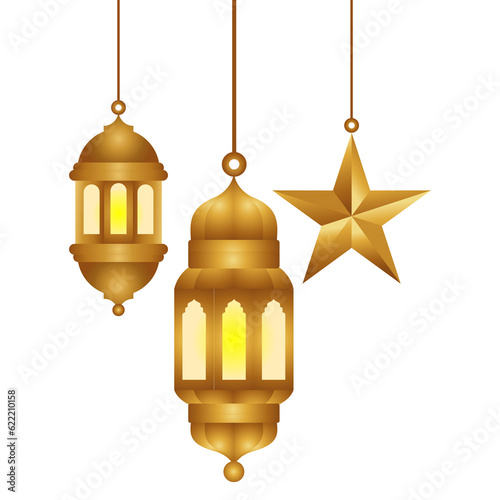 transparent background Islamic theme lanterns