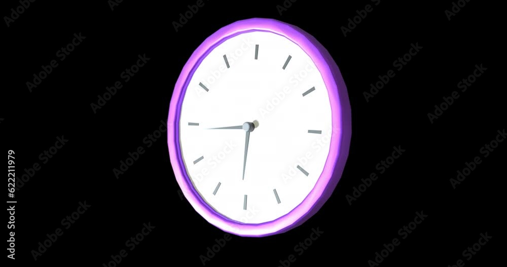 Animation of clock moving on black background Animation of clock moving on black background