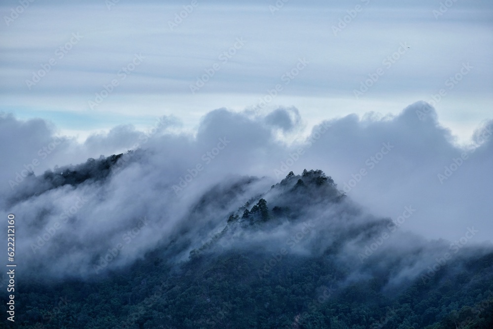 clouds over the mountains