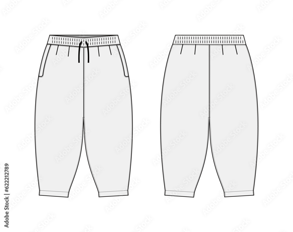Harem pants ( sarrouel pants ) vector template illustration Harem pants ( sarrouel pants ) vector template illustration