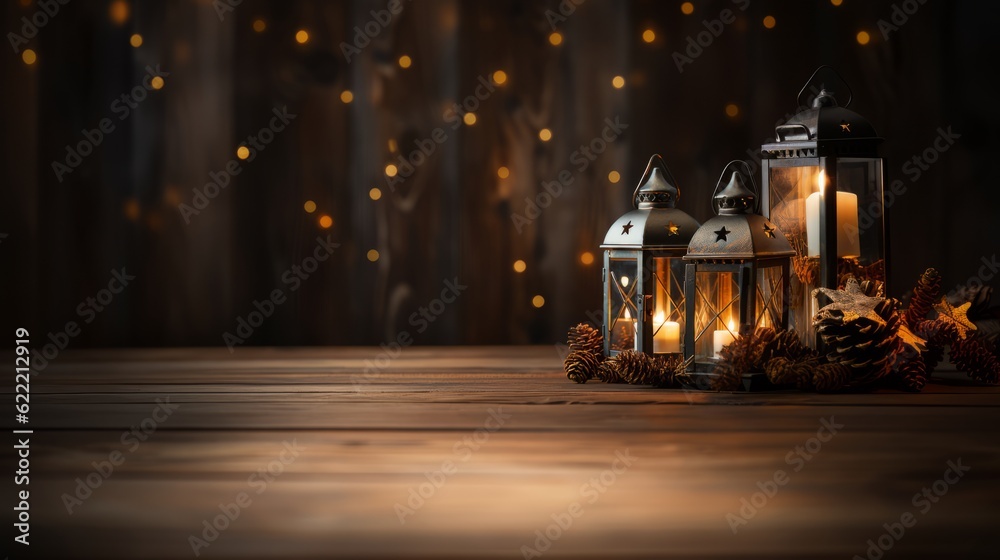 Christmas lamps and decorations wallpaper.