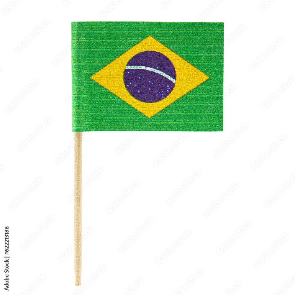 isolated minature flag, country brazil
