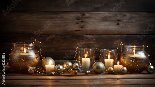 Christmas candles and baubles wallpaper.