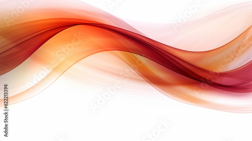 Abstract bright background with smooth fractal waves in orange and red tones on white © alisaaa