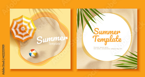 Summer orange theme template set