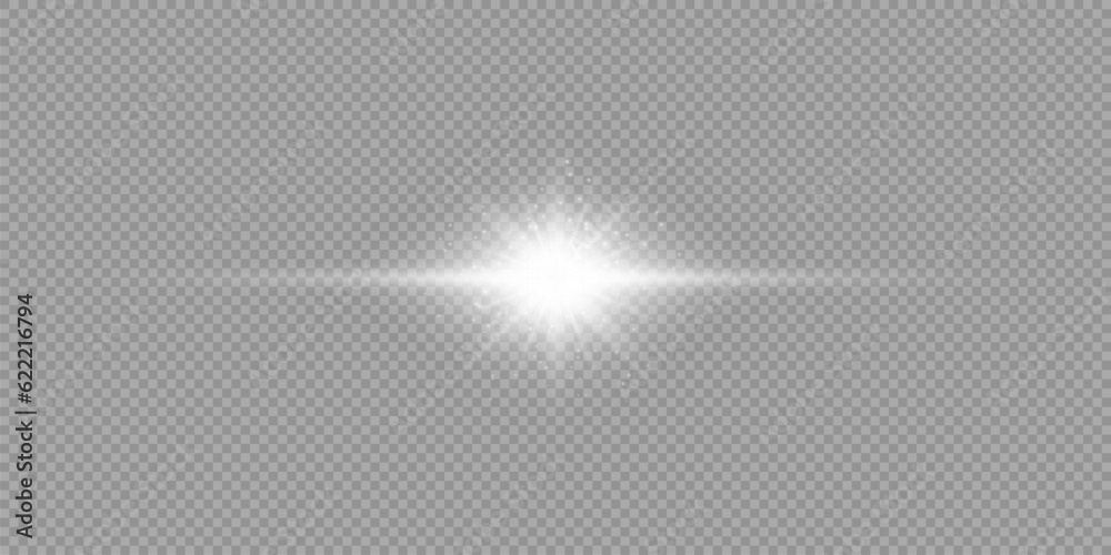 White horizontal light effect of lens flares White horizontal light effect of lens flares