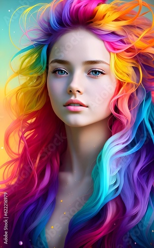 portrait of a woman with colorful makeup