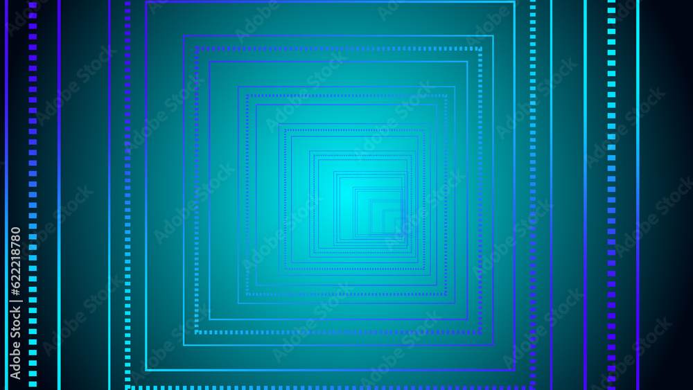 Abstract modern digital illustration of the multicolored tunnel square. Easy to use.