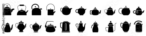 Teapot icon vector set. Kettle illustration sign collection. Tea symbol. Teakettle logo. Hot drink mark.