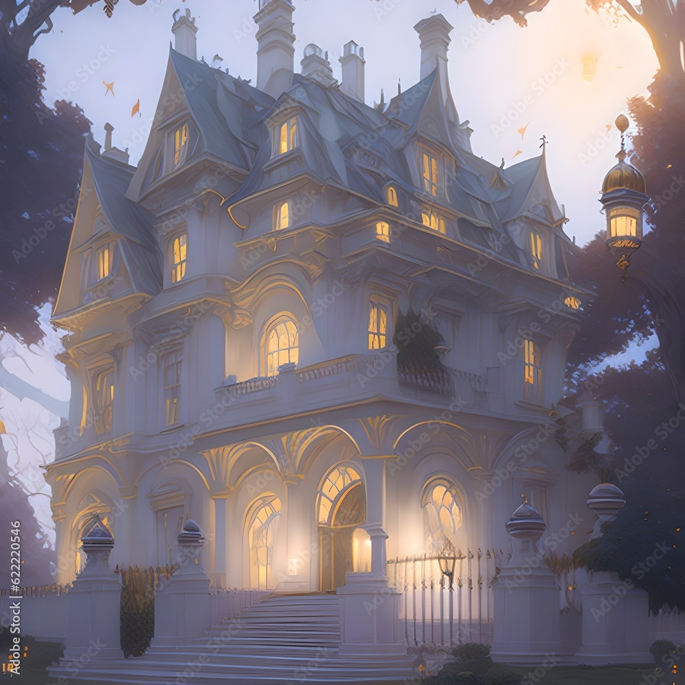 Fotografie Guard Tower House, Generative AI Illustration