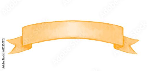 Watercolor yellow ribbon label element