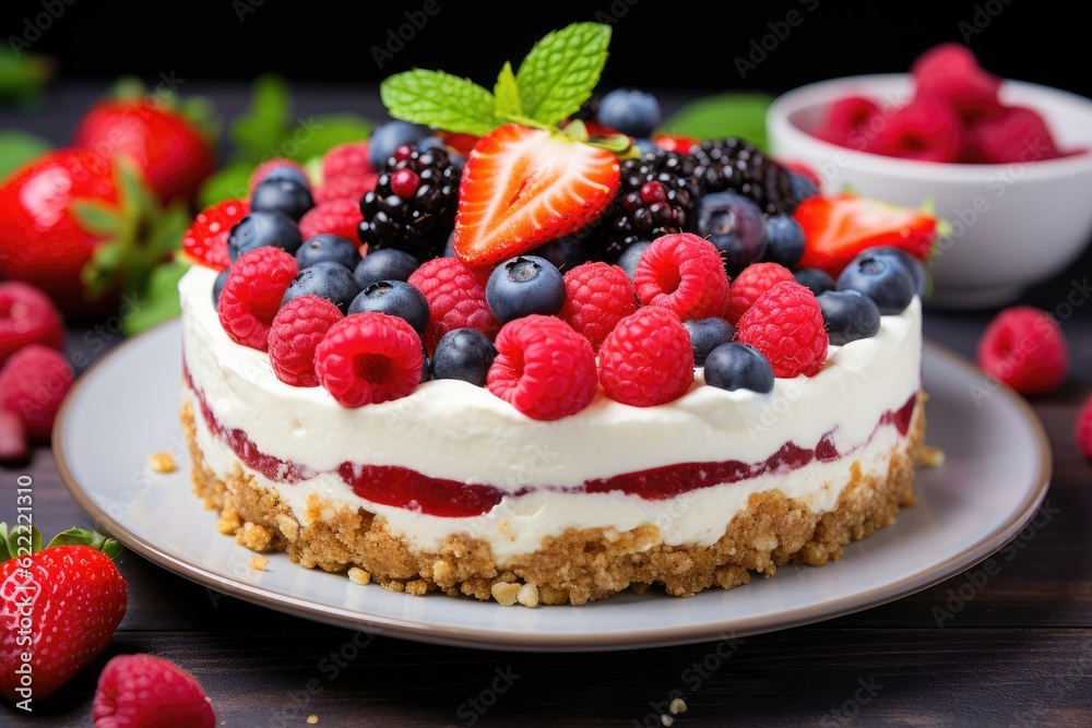 cheesecake with berries cheesecake with berries