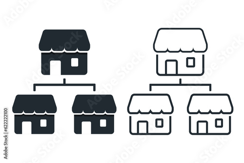 Franchise shop icon. Illustration vector