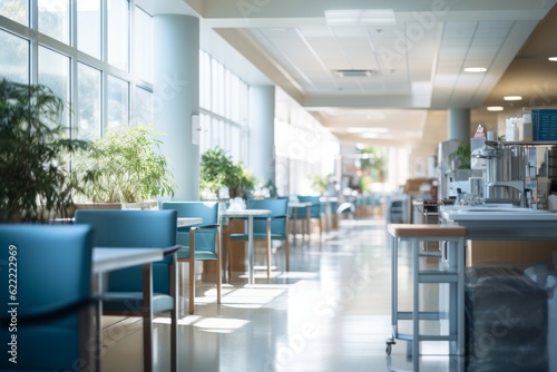 Blurred Interior Of Hospital Cafe  Generative AI 