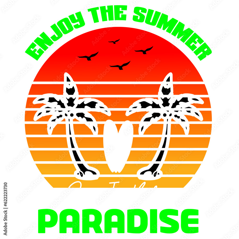 Enjoy the Summer Surf in Blue Paradise , Summer SVG Bundle