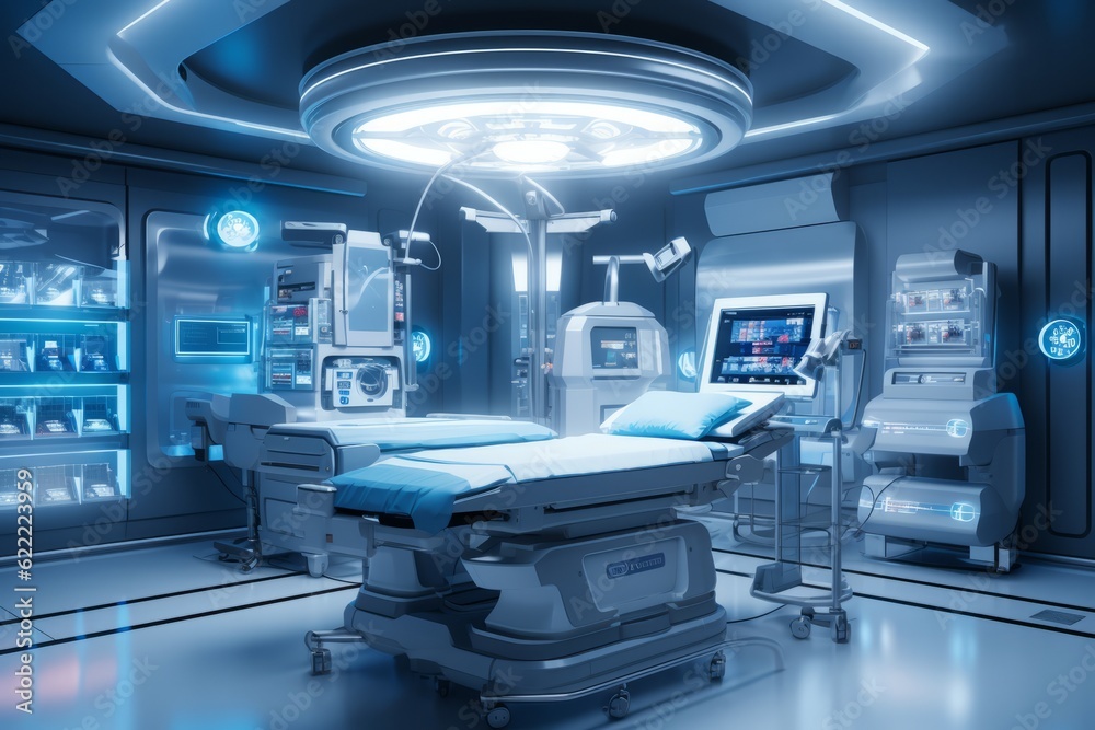 Modern Equipment In Operating Room, Generative AI Modern Equipment In Operating Room, Generative AI
