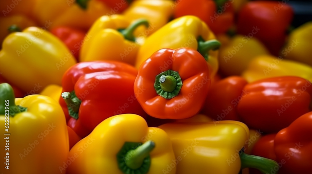 bell peppers background collection of healthy food fruit and vegetables, natural background of fresh bell pepper representing concept of organic vegetables , healthy eating, fresh ingredient