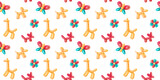 Seamless pattern with animals balloons on a white background.