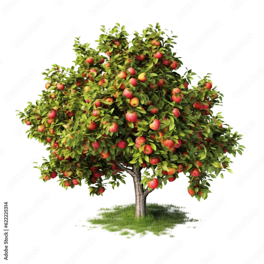 Apple orchard. isolated object, transparent background Apple orchard. isolated object, transparent background