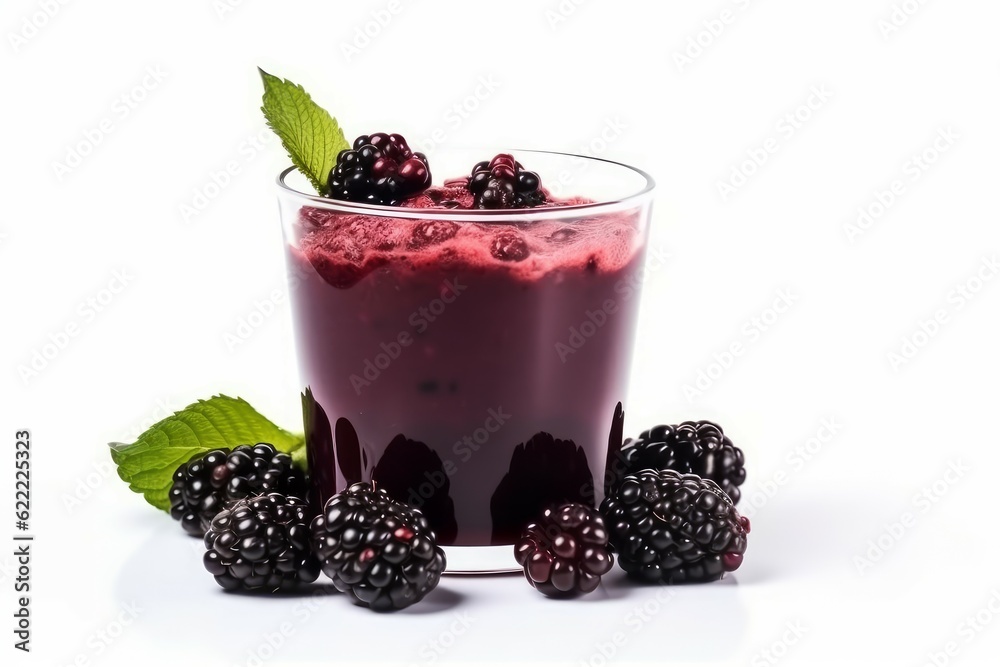 Blackberry smoothie glass drink. Generate Ai Blackberry smoothie glass drink. Generate Ai