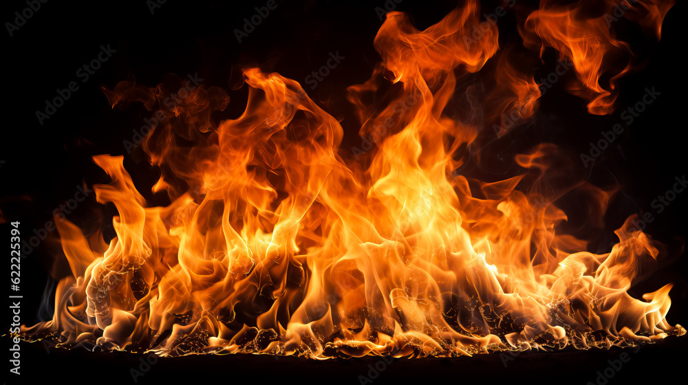 Fire flames on black background, abstract fire flames isolated on black background
Fire flames on black background, abstract fire flames isolated on black background