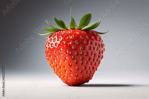 single fresh strawberry fruit