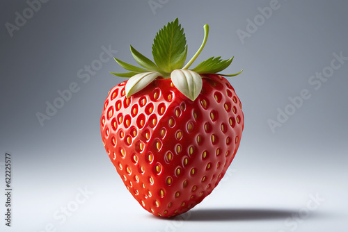 single fresh strawberry fruit