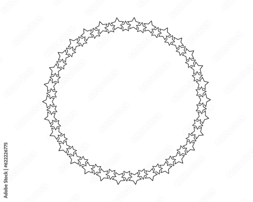 Start decoration frame in vector. Stars abstract round border. Start decoration frame in vector. Stars abstract round border.