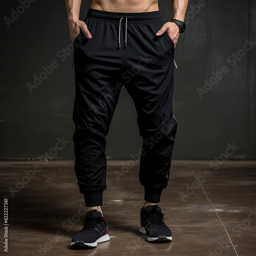 Sporty Mock-Up Project Design Jogger Jogging Track Pant Clothing for Running