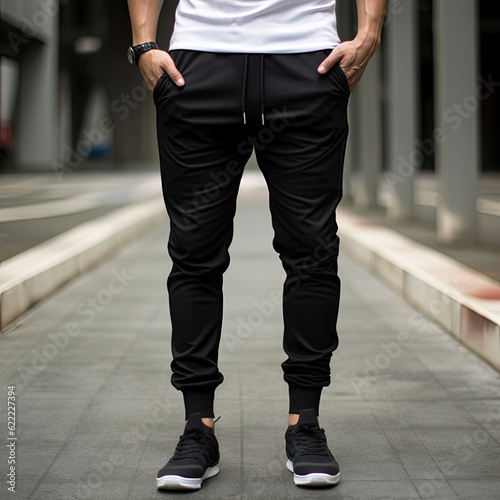 Sporty Mock-Up Project Design Jogger Jogging Track Pant Clothing for Running