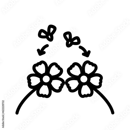 Black line icon for Cross pollination