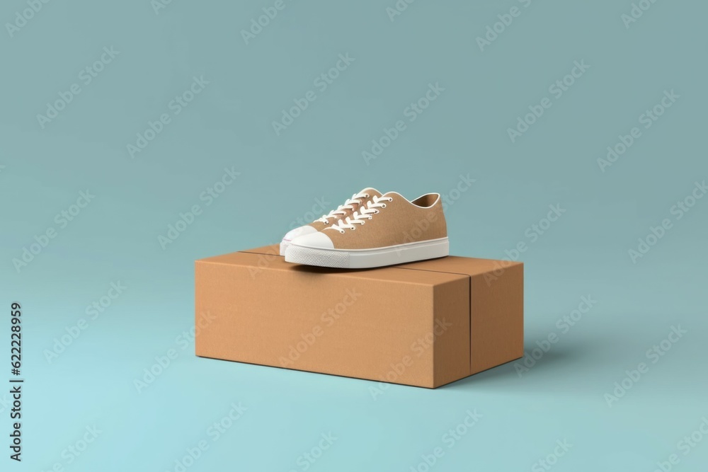 Fotografie Shoe carton box background. Generate Ai