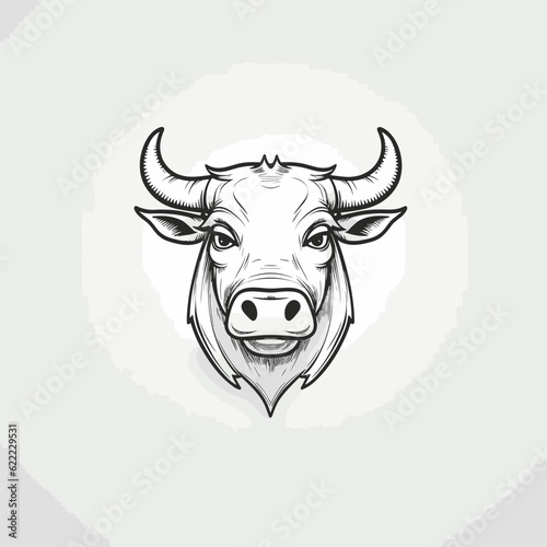 Bull hand-drawn illustration. Bull. Vector doodle style cartoon illustration