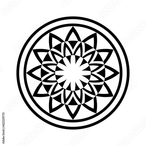 Abstract Decorative Radial Circle Pattern. Round Design Element.