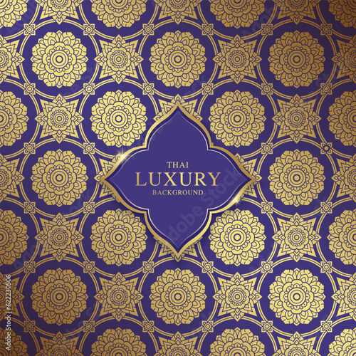 Thai art luxury banner, background pattern decoration for printing, flyers, poster, web, banner, brochure and card
