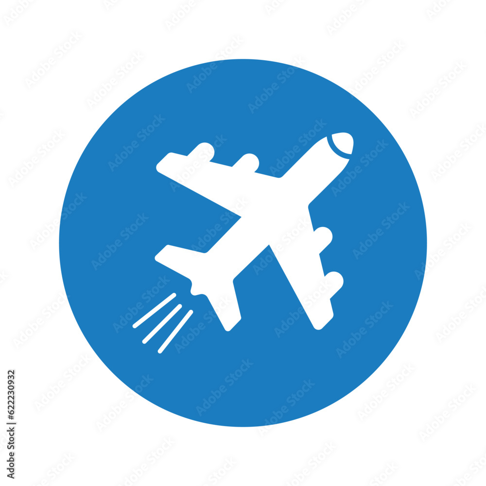 Aircraft, airplane, plane icon, Blue color design.