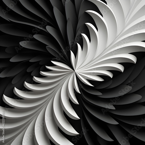 Wallpaper Mural Picture a simple, elegant fractal pattern, composed of a repeating geometric shape that adds depth and complexity. A minimalist, modern style in a monochromatic black and white palette. Torontodigital.ca