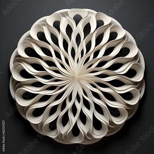 Wallpaper Mural Picture a simple, elegant fractal pattern, composed of a repeating geometric shape that adds depth and complexity. A minimalist, modern style in a monochromatic black and white palette. Torontodigital.ca