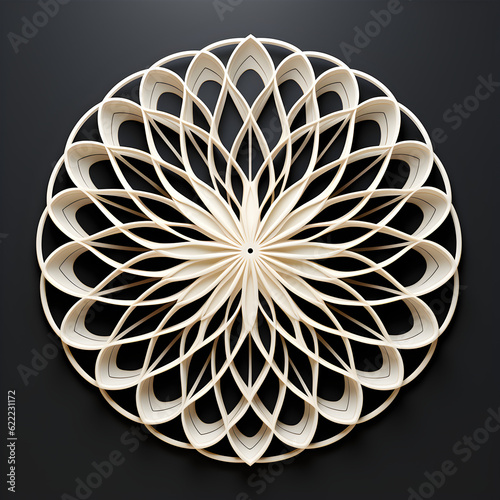 Wallpaper Mural Picture a simple, elegant fractal pattern, composed of a repeating geometric shape that adds depth and complexity. A minimalist, modern style in a monochromatic black and white palette. Torontodigital.ca