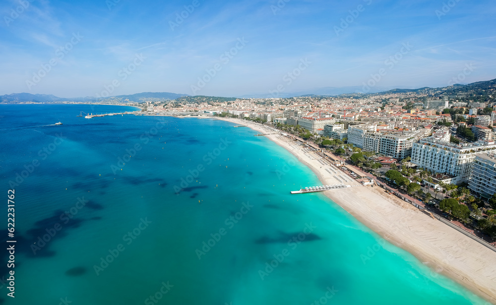Panorama Cannes and Croisette beach, Cote d'Azur, France, South Europe