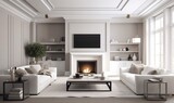 Luxury living room interior, generative ai