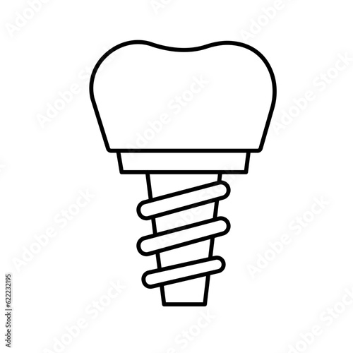 Dental implant Vector Icon

