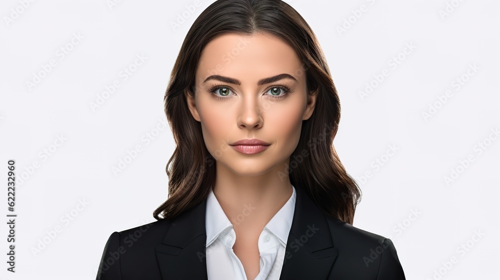 portrait of a businesswoman look at camera in white studio background portrait of a businesswoman look at camera in white studio background