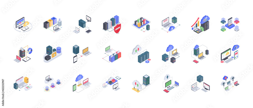 Set of cloud service icon. Set of cloud service icon.