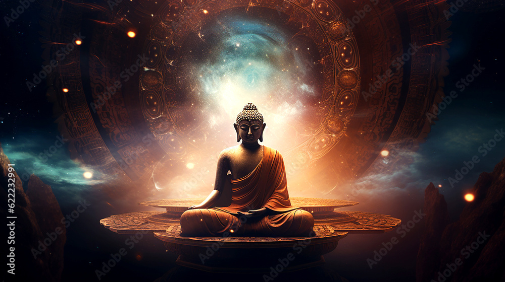 buddha statue in meditative space