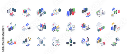 Set of cloud service icon.